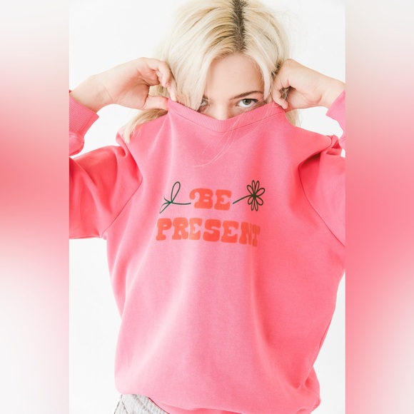 ban.do Be Present Balloon Sleeve Crop Length Pullover Sweater - Picture 2 of 7